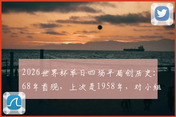 2026世界杯单日四场平局创历史:68年首现,上次是1958年,对小组出线局势意味着什么?